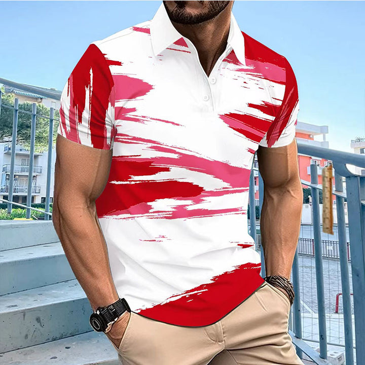 Herren Poloshirt mit modernem Druckdesign und atmungsaktiven Eigenschaften Echoarchiv