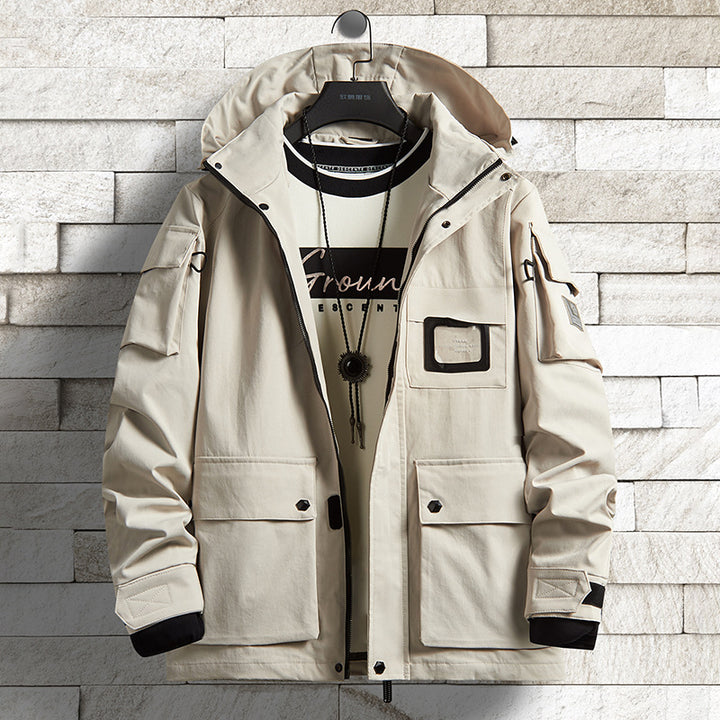 Herren Urbaner Tech-Parka mit Kapuze, Multifunktionstaschen und Thermoisolierung Echo Archiv