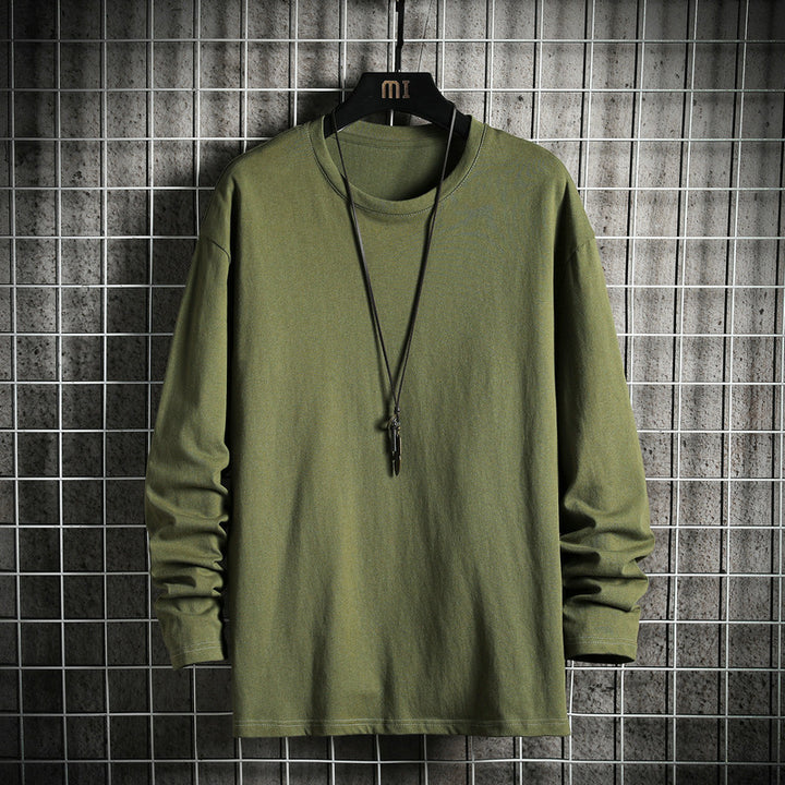 Herren nan lässiges Baumwoll-Basic-Langarmshirt mit Rundhals, Relaxed Fit und verstärkter Saumverarbeitung Echo Archiv