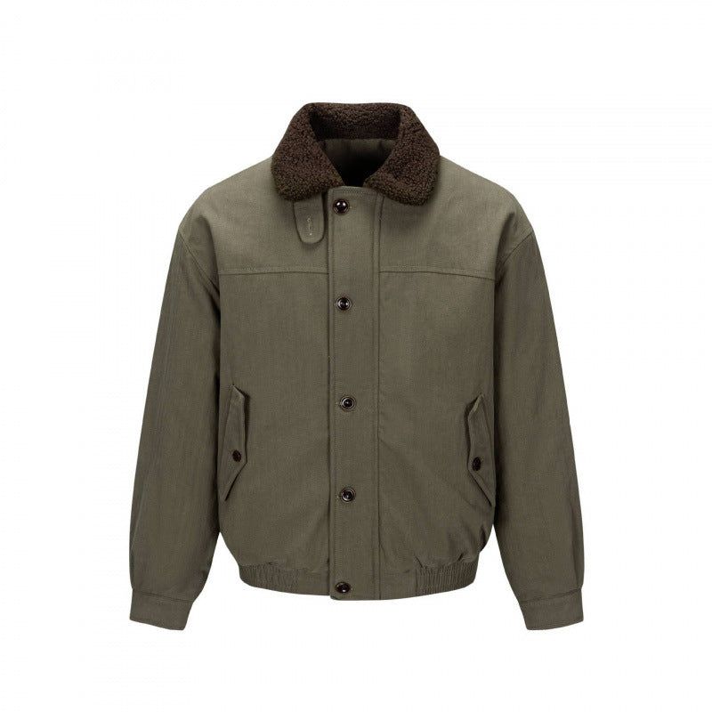 Herren Kurz geschnittene Blouson-Jacke im Field-Stil mit Teddykragen und Pattentaschen Echo Archiv