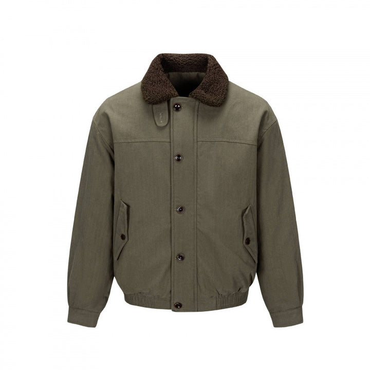 Herren Kurz geschnittene Blouson-Jacke im Field-Stil mit Teddykragen und Pattentaschen Echo Archiv