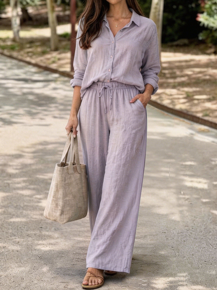 Damen Leichte und bequeme Sommerbluse mit weiten Hosen Echo Archiv