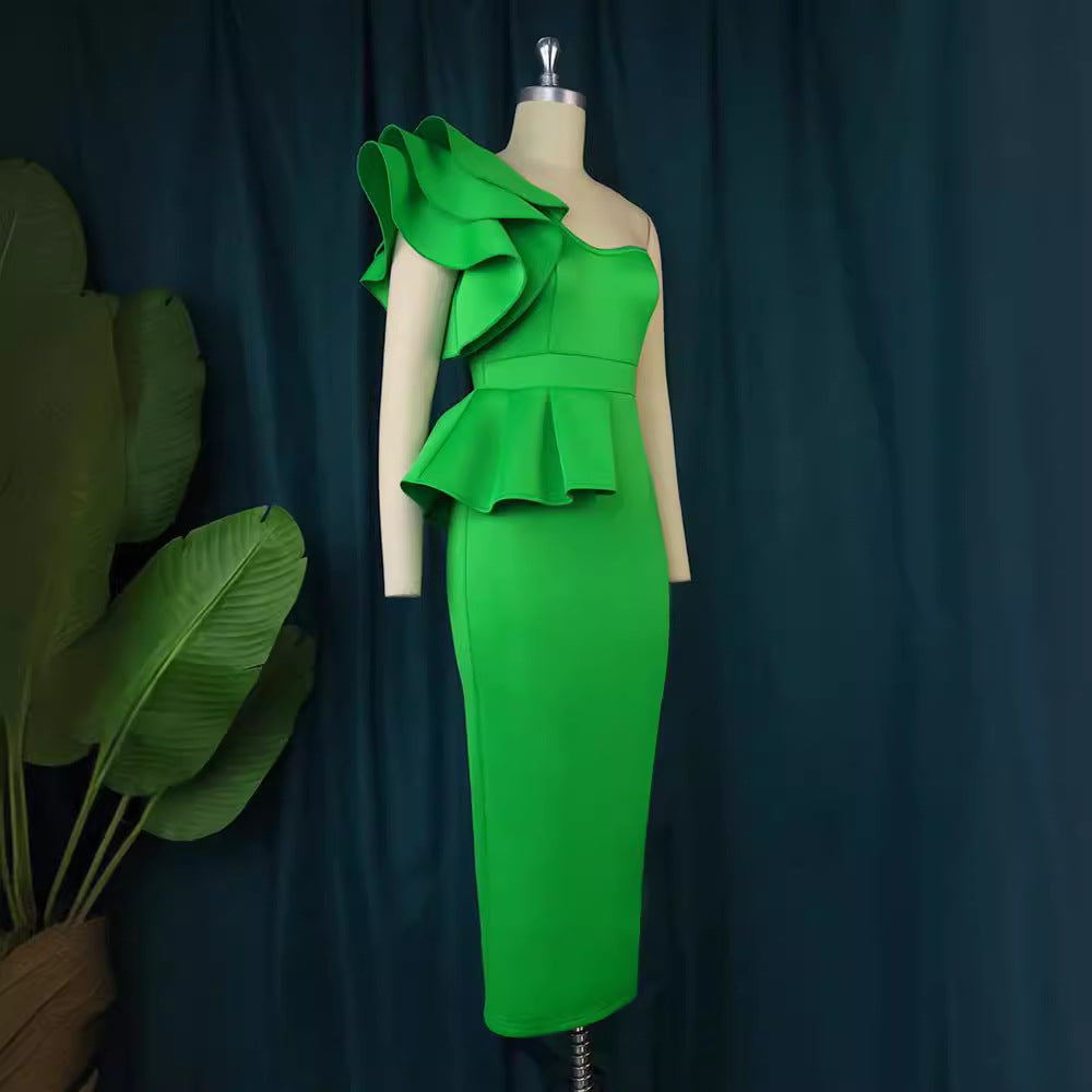 Damen Cocktailkleid mit asymmetrischem Volant Echo Archiv