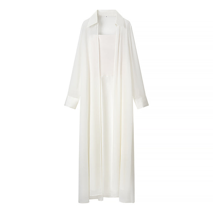 Damen Langer Chiffon-Überwurfmantel mit integriertem Cami-Kleid Echo Archiv