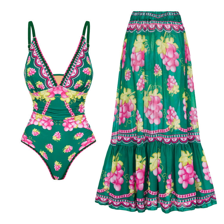 Damen Stylish Elegantes Badeanzug- und Rockset Echo Archiv