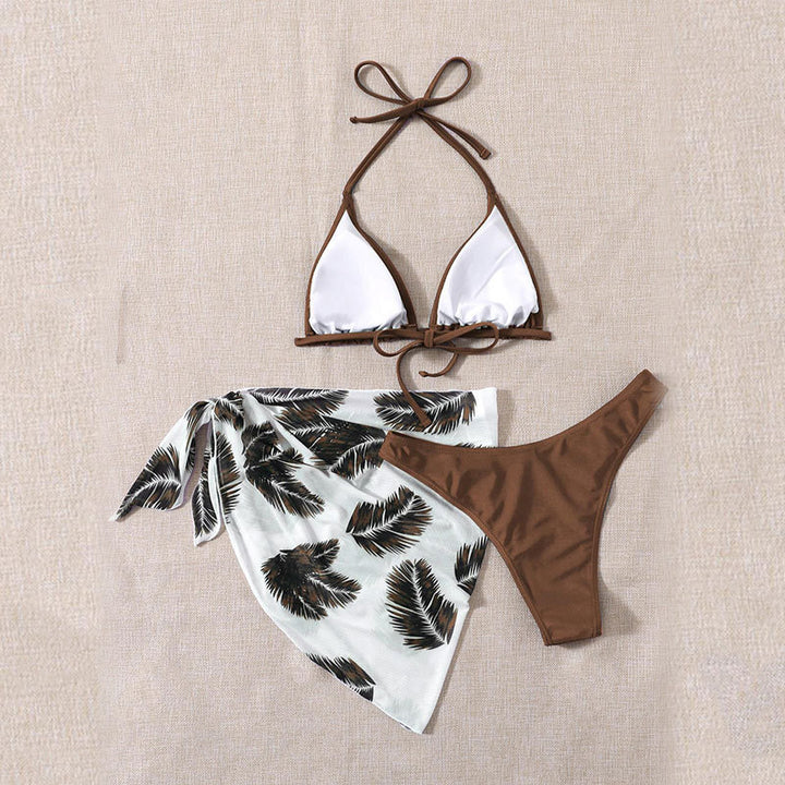 Damen Triangel-Bikini mit bedrucktem Wickelrock Echo Archiv
