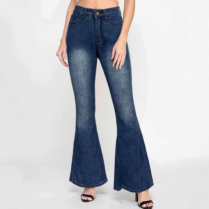 Damen Flared Jeans mit hohem Bund und einzigartigem Strukturdesign Echo Archiv