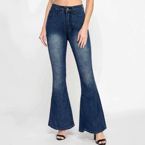 Damen Flared Jeans mit hohem Bund und einzigartigem Strukturdesign Echo Archiv