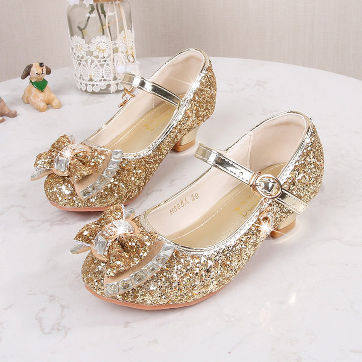 Mädchen Elegante Glitzer Ballerinas mit dekorativer Schleifen- und Strassapplikation Echo Archiv