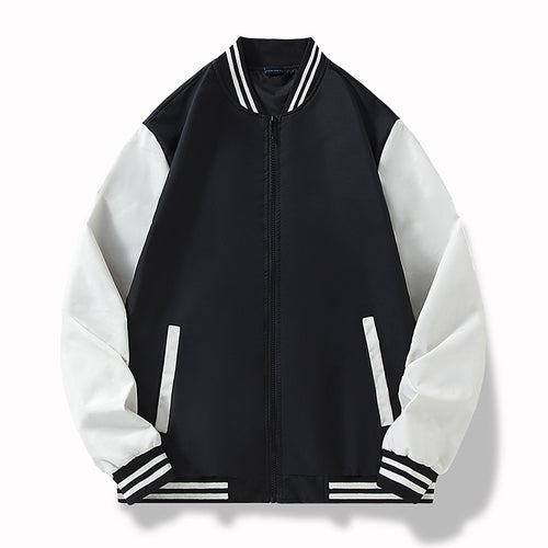 Herren College-Bomberjacke im Varsity-Stil mit kontrastierenden Ärmeln und gerippten Saumbündchen Echo Archiv
