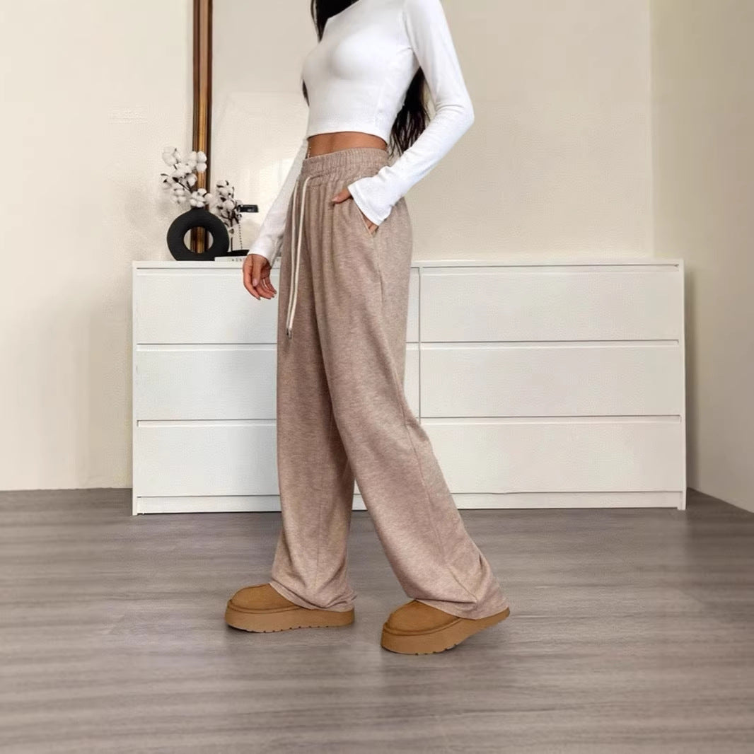 Damen nan weite High-Waist Loungehose mit elastischem Bund und Kordelzug Echo Archiv