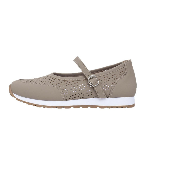 Damen Perforierte Mary-Jane-Sneaker mit verstellbarem Riemen Echoarchiv
