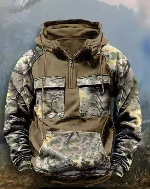 Herren Camouflage Funktionskapuzenpullover Echoarchiv