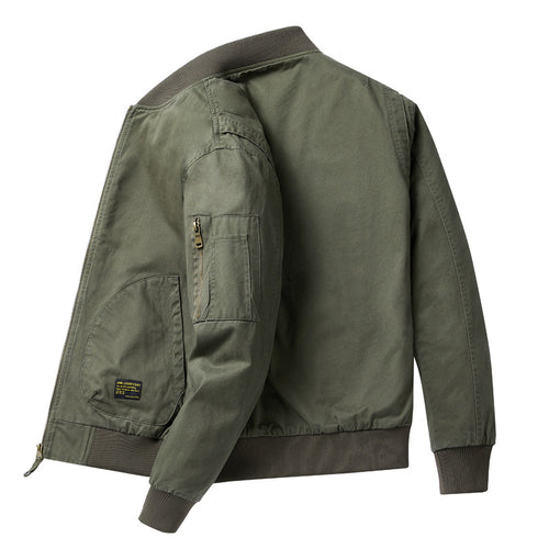 Herren  Baumwoll-Twill Utility Flight Bomberjacke mit geripptem Saum, Ärmeln, Reißverschlusstaschen und verstärkten Patten pockets Echo Archiv