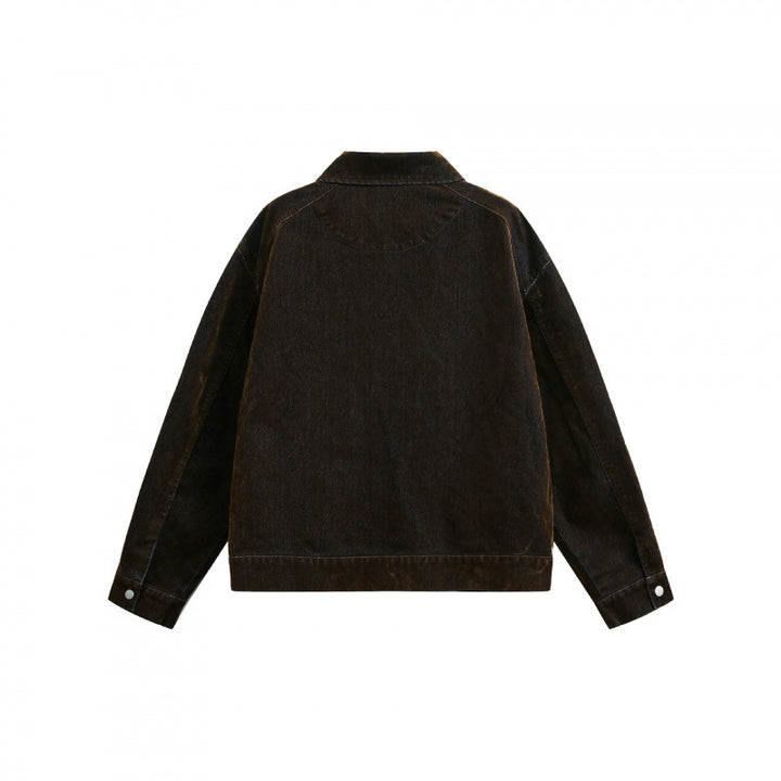 Herren Kastige Cord-Blousonjacke mit Metallreißverschluss, Hemdkragen und schrägen Eingrifftaschen Echo Archiv