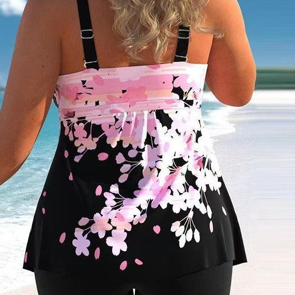 Damen Bade-Set mit floralem Oberteil und Shorts Echo Archiv