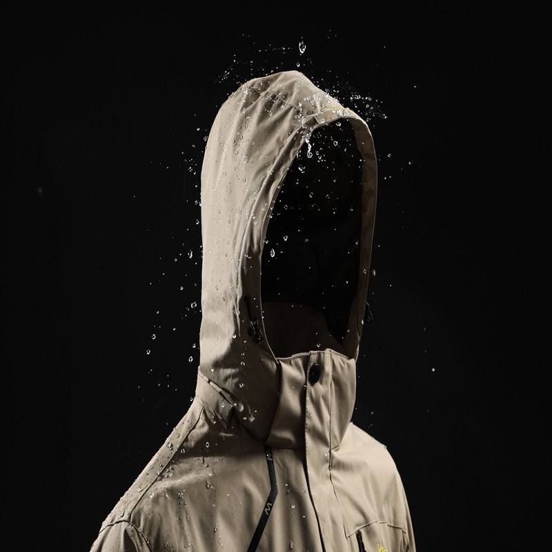 Herren zweilagige wasserdichte Outdoorjacke mit Fleecekragen und Kapuze Echo Archiv