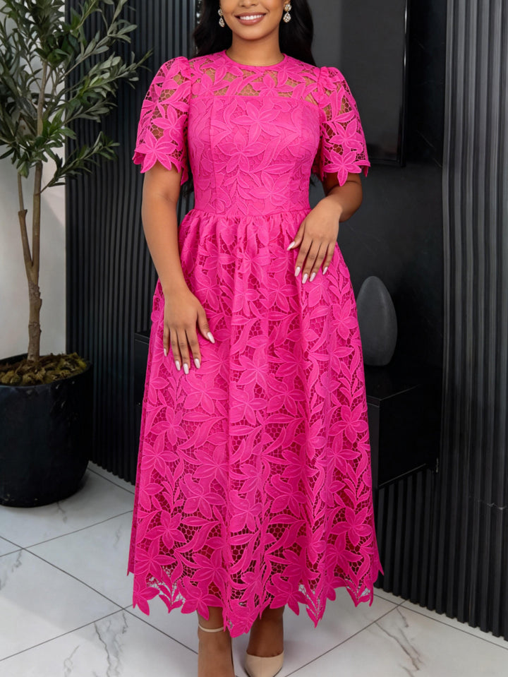 Damen Spitzen-Maxikleid mit floralem Design Echo Archiv