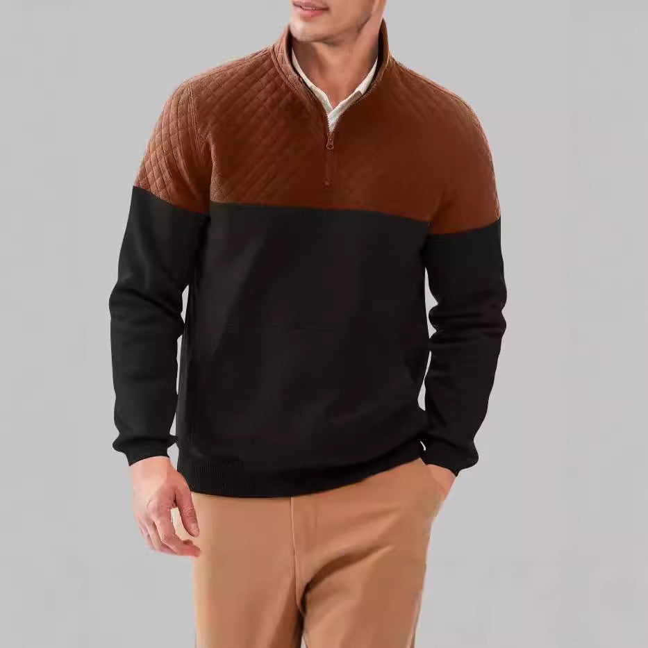 Herren Sportiver Pullover mit Stehkragen und Taschen Echoarchiv