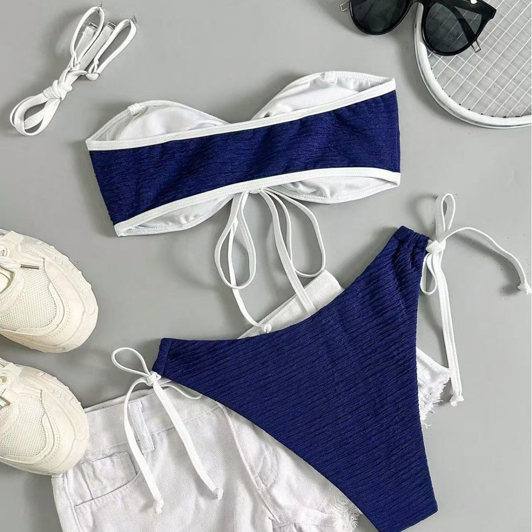 Damen Bandeau-Bikini mit verspielten Raffungselementen Echo Archiv