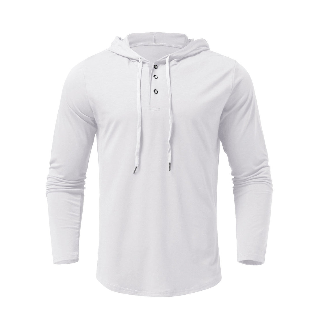 Herren Langarm Hoodie mit Knopfleiste und sportlicher Passform Echoarchiv