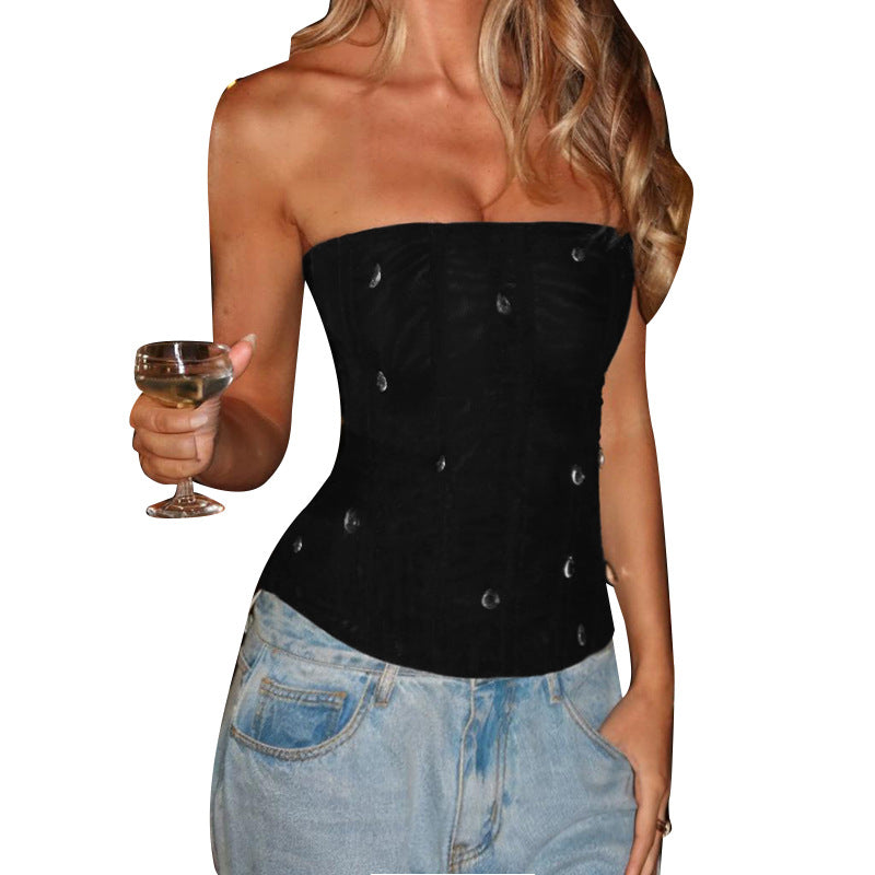 Damen Couture Korsage mit funkelnden Strassdetails Echo Archiv