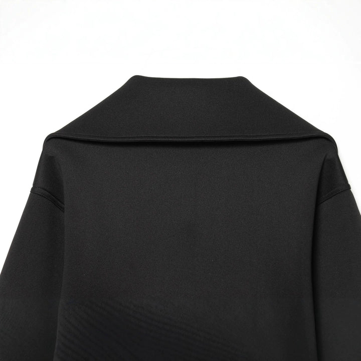 Damen Cropped-Boxy-Jacke mit übergroßem Funnelkragen und verdecktem Reißverschluss Echoarchiv