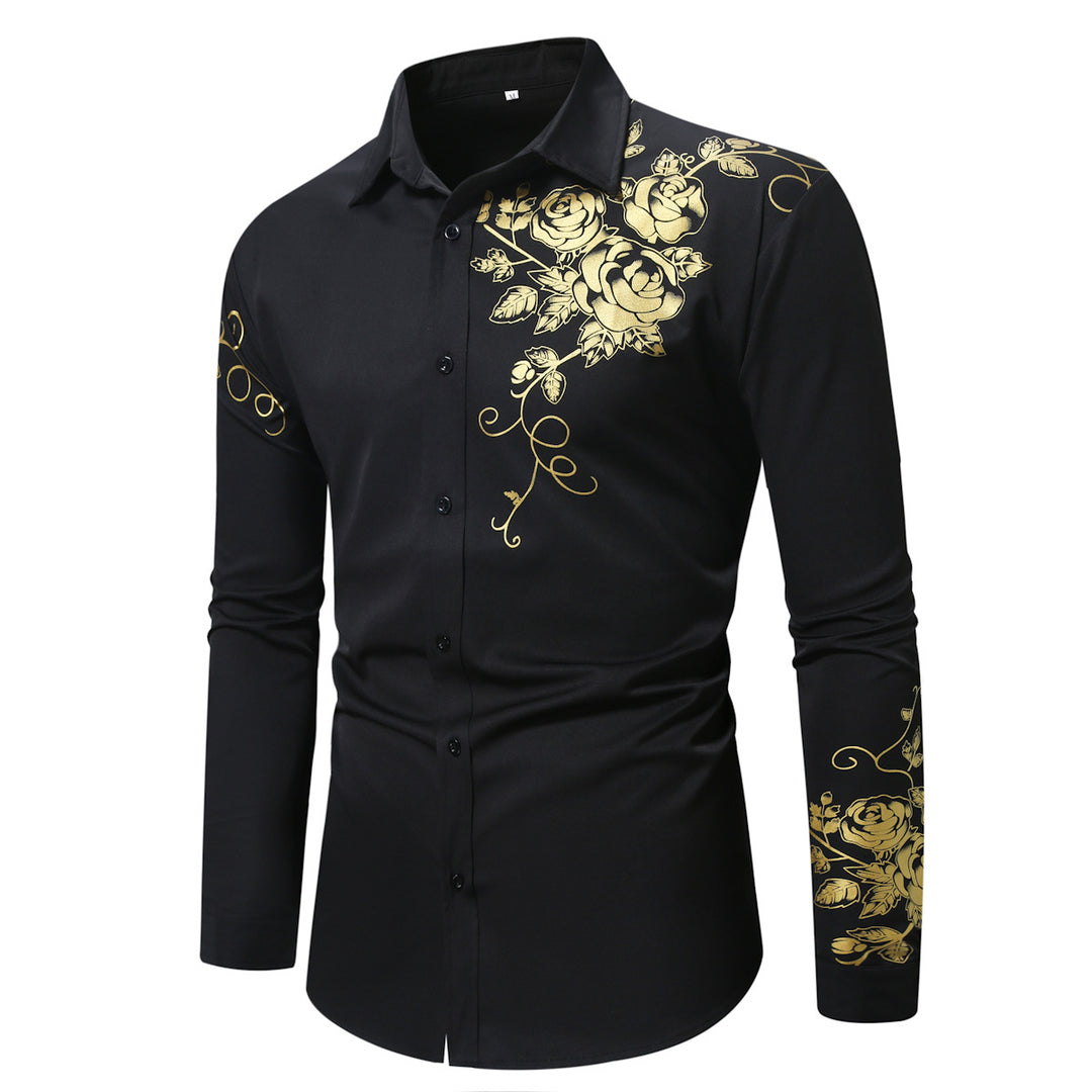 Herren Langarmhemd mit floralem Design Echoarchiv