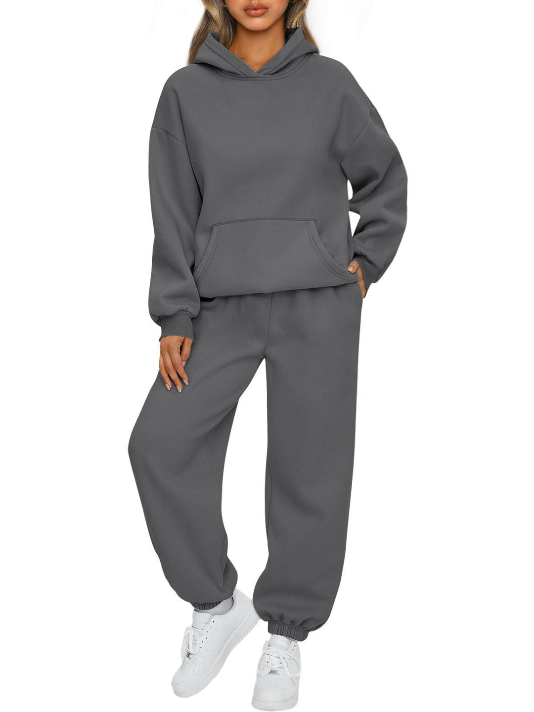 Damen nan Relaxed Loungewear-Set mit Kapuzenpullover und hochgeschnittener Jogginghose aus weichem Baumwollfleece Echo Archiv