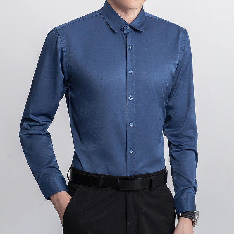 Herren Elegantes Hemd mit glänzenden Stoff und modernem Schnitt Echoarchiv