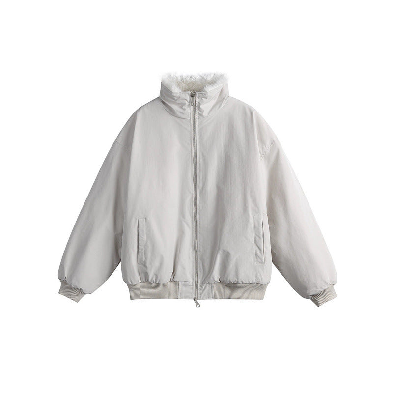 Damen Kurze Boxy-Steppjacke mit hohem Schalkragen, Teddykragen und elastischen Rippbündchen Echo Archiv