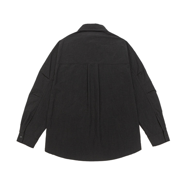 Unisex Leichtes Overshirt im Coach-Stil mit Hemdkragen und Brustprint Echoarchiv