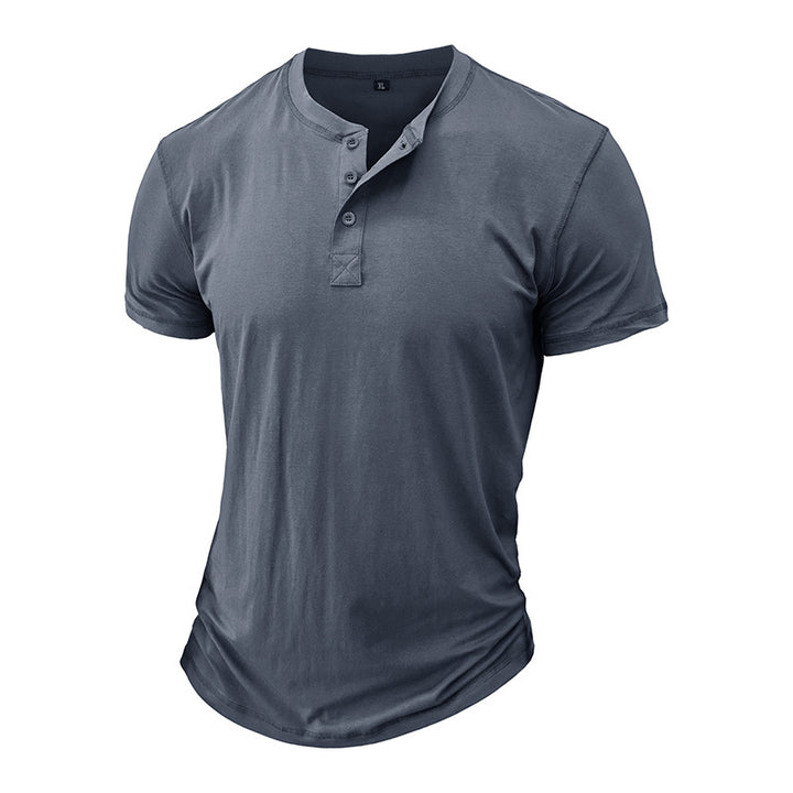 Herren Henley-T-Shirt mit Knopfleiste und modernem Schnitt Echoarchiv