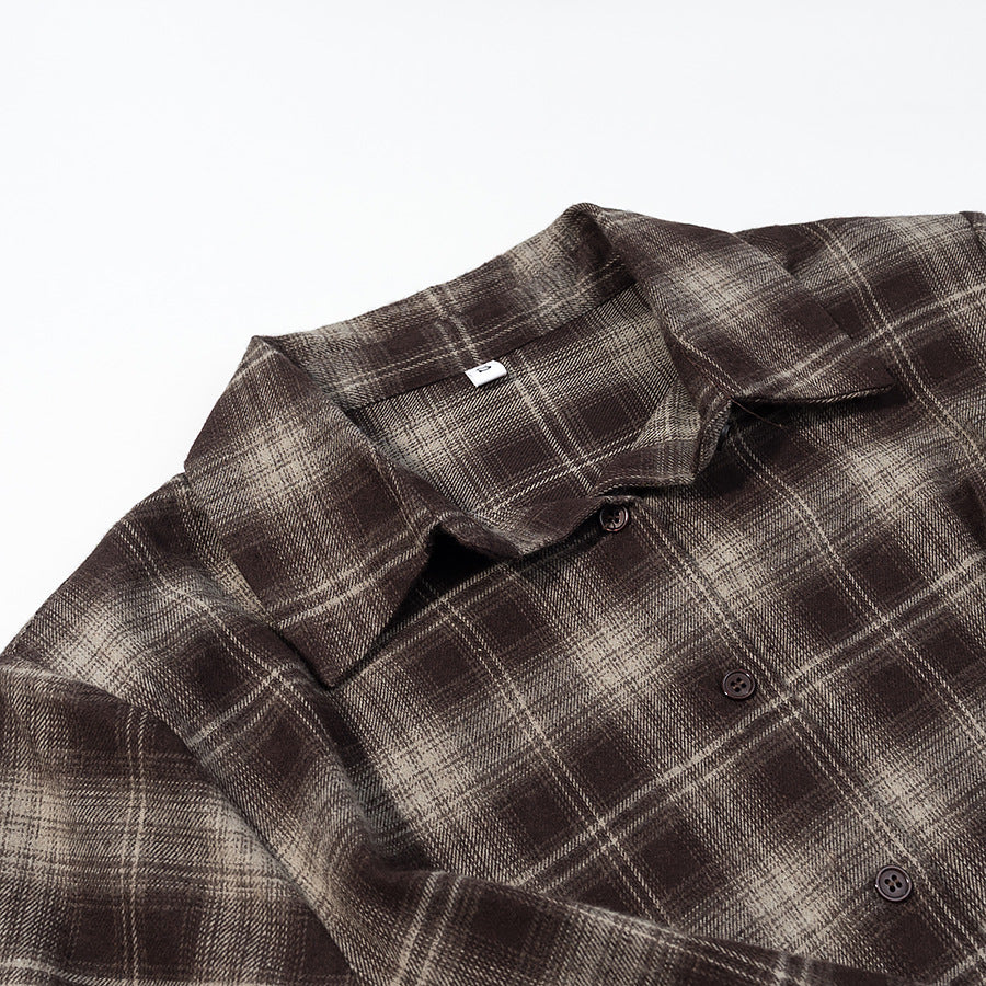 Damen Kariertes Baumwollhemd mit Wickel‑Drapierung und Oversize‑Silhouette Echo Archiv