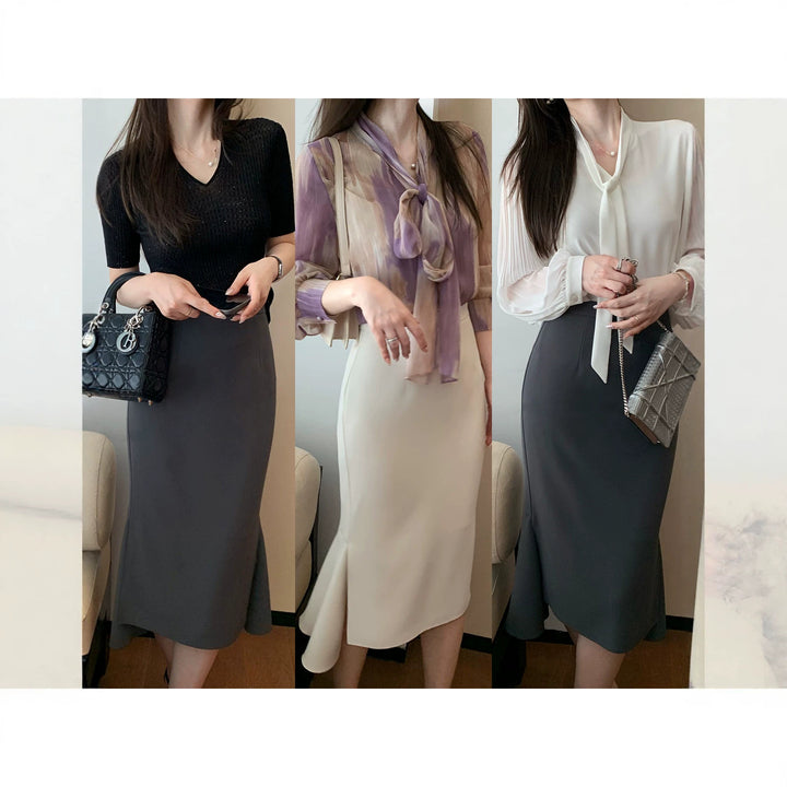 Damen Eleganter, schwingender Faltenrock Echoarchiv