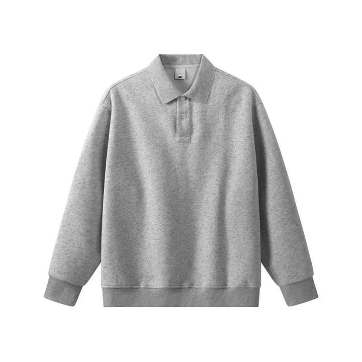 Unisex Oversize-Polo-Sweatshirt mit gerippten Bündchen und Knopfleiste Echo Archiv