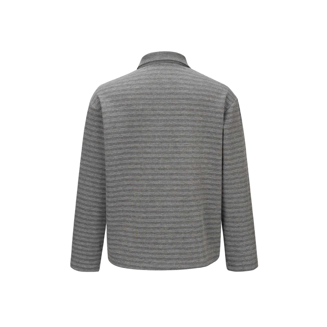 Herren Langarm-Polohemd im Relaxed‑Fit mit feinem Streifenstrick Echoarchiv