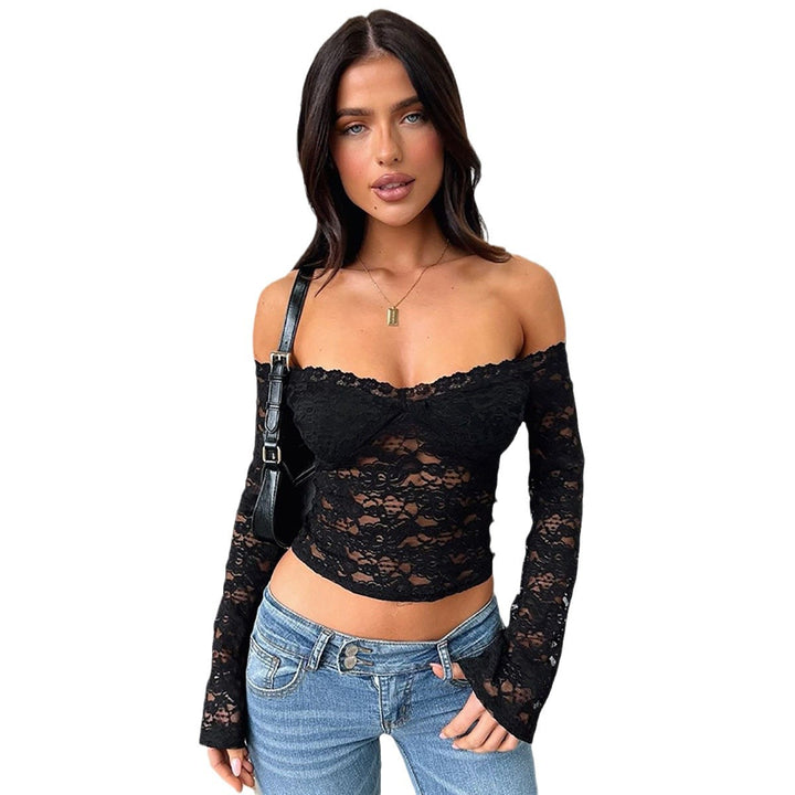 Damen Off-Shoulder Spitzentop Echo Archiv