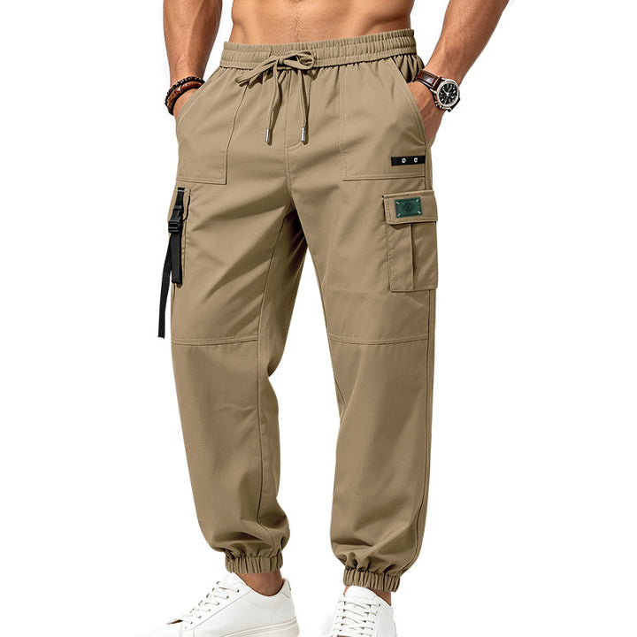 Herren Cargo-Jogginghose mit Kordelzug elastischen Bündchen und Multifach-Taschen – Bravaro