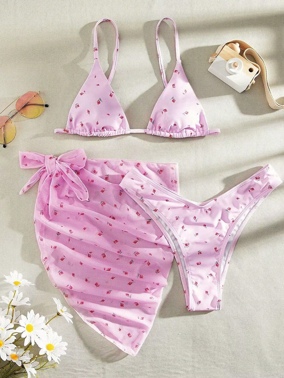 Damen Triangel-Bikini mit elegantem Chiffonüberwurf Echo Archiv