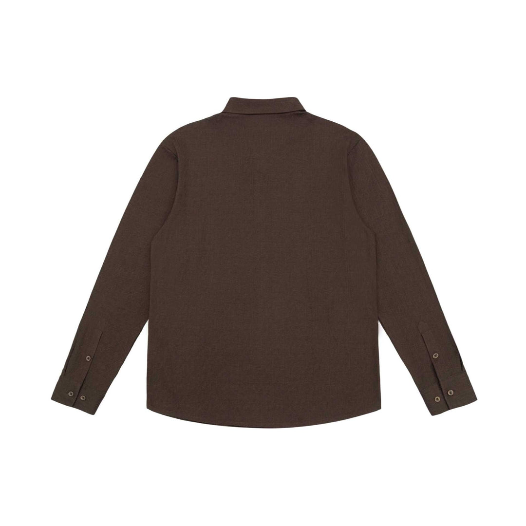 Herren Feines Baumwoll-Twill Hemdjacken‑Style mit Kentkragen und abgerundetem Saum Echoarchiv