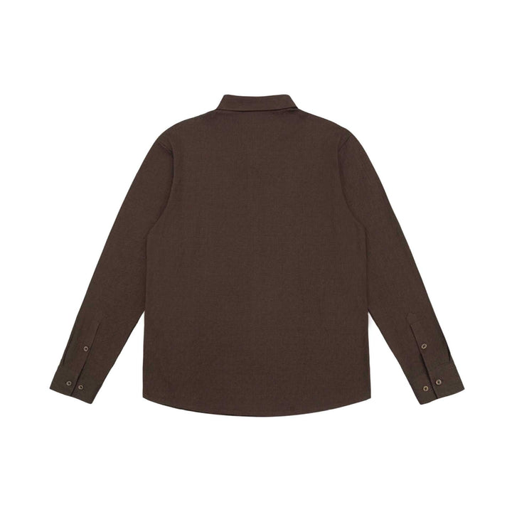 Herren Feines Baumwoll-Twill Hemdjacken‑Style mit Kentkragen und abgerundetem Saum Echoarchiv