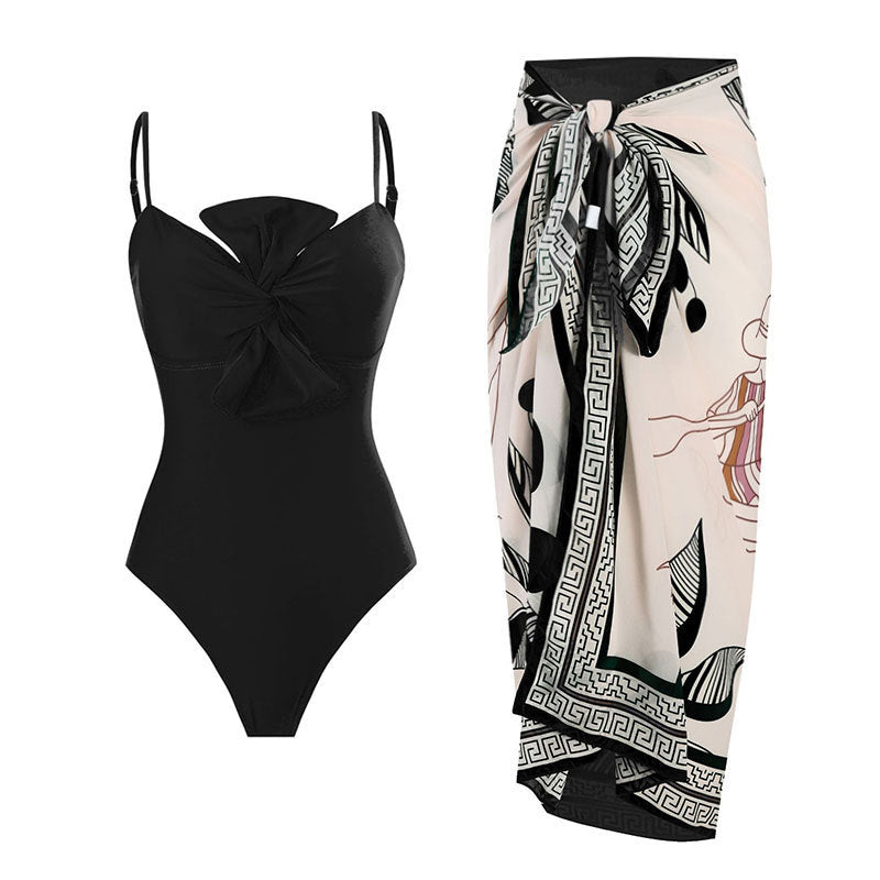 Damen Badeanzug mit elegantem Wickelrock Echo Archiv