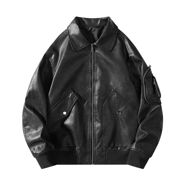 Herren Kunstleder Bomberjacke Echo Archiv