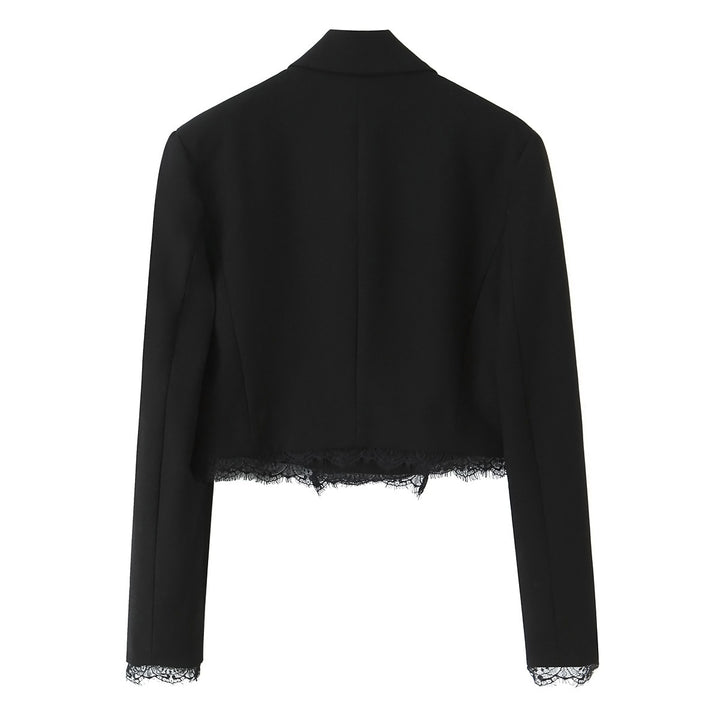Damen Kurzblazer mit Spitzenbesatz und taillierter Cropped-Silhouette Echo Archiv