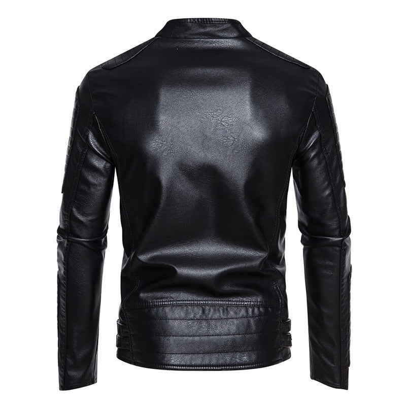 Herren Modische Bikerjacke aus Kunstleder Echo Archiv