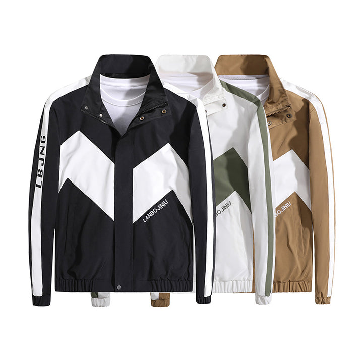 Herren Sportliche Übergangsjacke mit hohem Kragen und modernen geometrischen Akzenten Echo Archiv