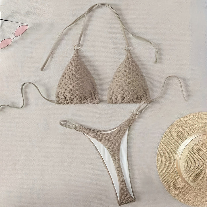 Damen Triangel-Bikini mit geflochtenem Design und verstellbaren Trägern Echo Archiv