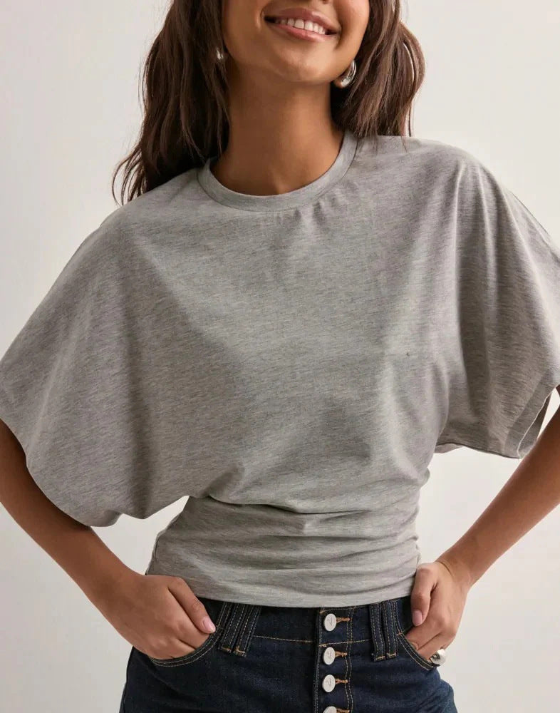 Damen lässiges Crop-Top mit weichem Griff und überschnittenen Schultern Echo Archiv