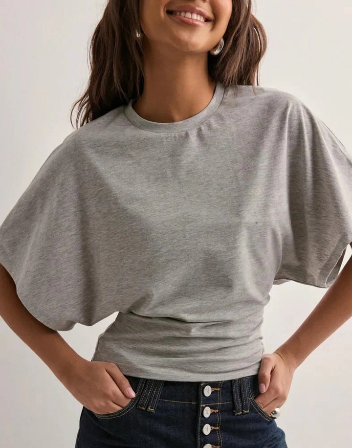 Damen lässiges Crop-Top mit weichem Griff und überschnittenen Schultern Echo Archiv